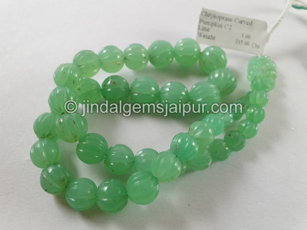 Chrysoprase Carved Pumpkin Beads
