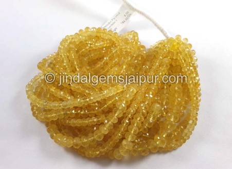 Heliodor Faceted Roundelle Shape Beads