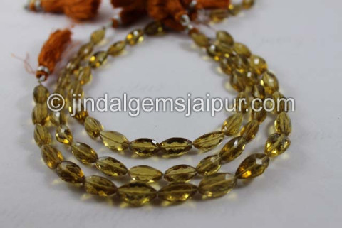 Cognac Quartz Faceted Cardamom Beads