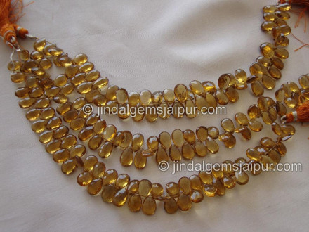 Cognac Quartz Faceted Pear Shape Beads Cognac Quartz Faceted Pear Shape Beads