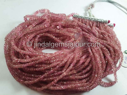 Pink Tourmaline Faceted Roundelle Beads Pink Tourmaline Faceted Roundelle Beads