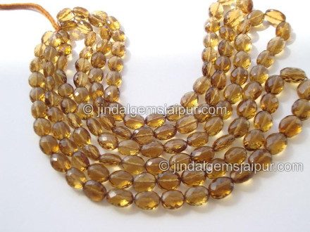 Cognac Quartz Faceted Oval Shape Beads Cognac Quartz Faceted Oval Shape Beads