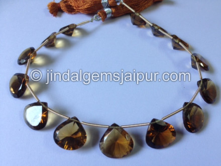 Coganac Quartz Concave Cut Heart Shape Beads Coganac Quartz Concave Cut Heart Shape Beads