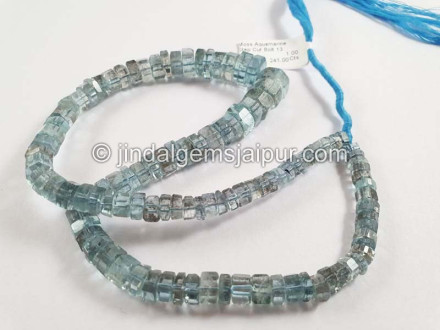 Moss Aquamarine Step Cut Bolt Shape Beads Moss Aquamarine Step Cut Bolt Shape Beads