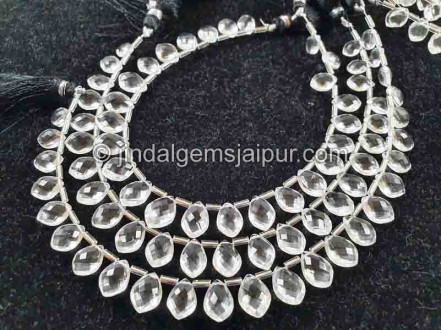 Crystal Quartz Faceted Dolphin Pear Beads Crystal Quartz Faceted Dolphin Pear Beads