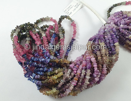 Multi Sapphire Smooth Chips Beads