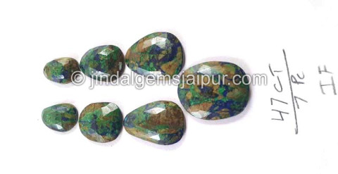 Azurite Malachite Rose Cut Slices