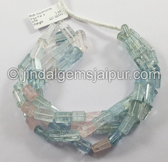 Multi Aquamarine Pipe Shape Big Beads