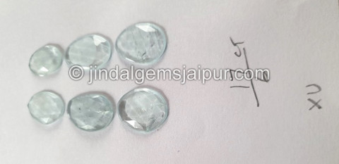 Milky Aquamarine Rose Cut Slices Milky Aquamarine Rose Cut Slices