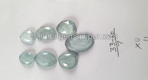 Milky Aquamarine Rose Cut Slices Milky Aquamarine Rose Cut Slices