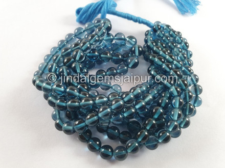 London Blue Topaz Smooth Round Beads
