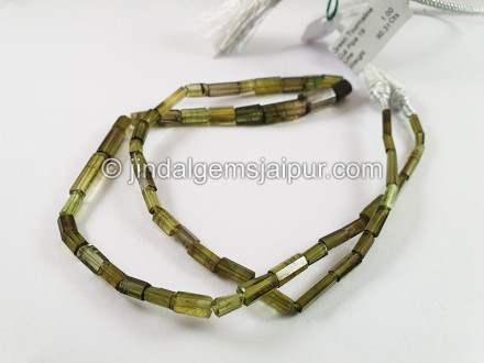 Green Tourmaline Cut Pipe Shape Beads Green Tourmaline Cut Pipe Shape Beads