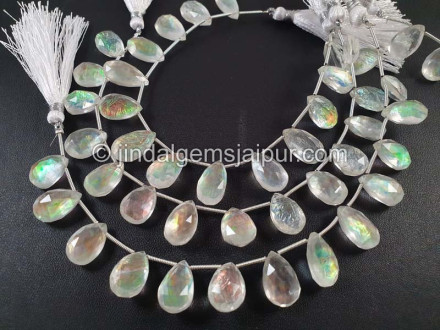 White Abalone Crystal Big Doublet Faceted Pear Beads White Abalone Crystal Big Doublet Faceted Pear Beads