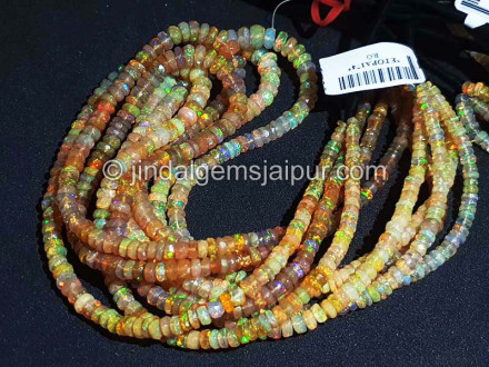 Orange Ethiopian Opal Faceted Roundelle Shape Beads Orange Ethiopian Opal Faceted Roundelle Shape Beads