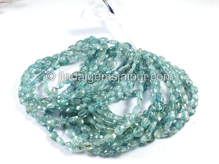 Blue Zircon Faceted Oval Shape Beads Blue Zircon Faceted Oval Shape Beads