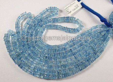 Devil Aquamarine Faceted Tyre Shape Beads