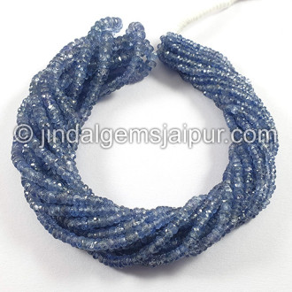Blue Sapphire Faceted Roundelle Shape Beads Blue Sapphire Faceted Roundelle Shape Beads