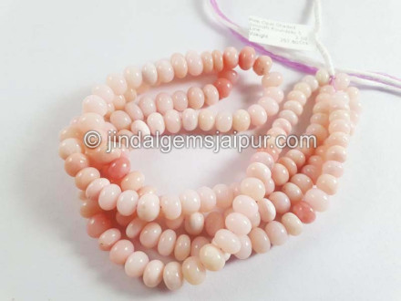 Pink Opal Shaded Smooth Roundelle Beads Pink Opal Shaded Smooth Roundelle Beads