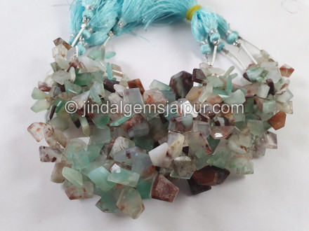 Aqua Chalcedony Flat Table Cut Fancy Beads Aqua Chalcedony Flat Table Cut Fancy Beads