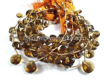 Coganac Quartz Double Concave Cut Heart Shape Beads Coganac Quartz Double Concave Cut Heart Shape Beads