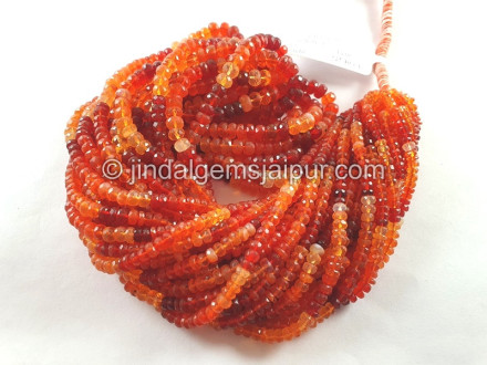 Fire Opal Faceted Roundelle Beads