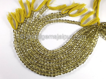 Beer Quartz Faceted Cube Shape Beads