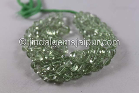 Green Amethyst Faceted Oval Shape Beads Green Amethyst Faceted Oval Shape Beads