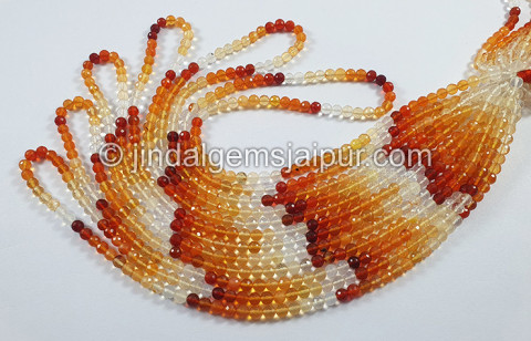 Fire Opal Faceted Round Balls Beads
