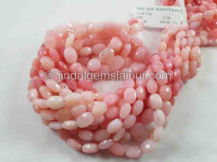 Pink Opal Shaded Faceted Oval Beads Pink Opal Shaded Faceted Oval Beads