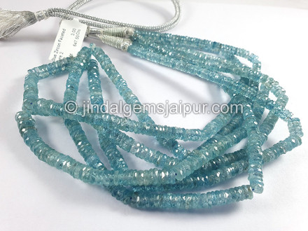 Blue Zircon Faceted Tyre Shape Beads Blue Zircon Faceted Tyre Shape Beads