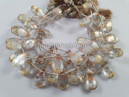 Tri Color Leaf Doublet Faceted Pear Beads Tri Color Leaf Doublet Faceted Pear Beads