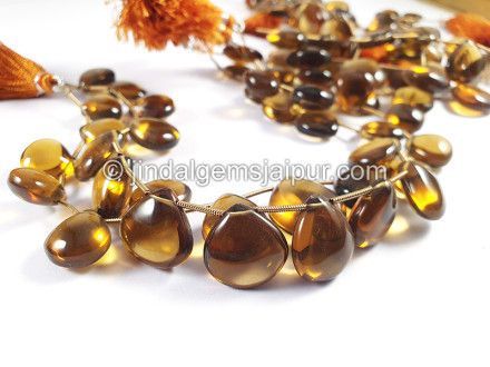 Cognac Quartz Smooth Heart Shape Beads Cognac Quartz Smooth Heart Shape Beads