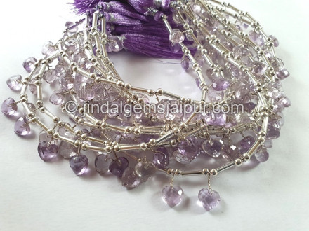 Pink Amethyst Fancy Faceted Heart Beads Pink Amethyst Fancy Faceted Heart Beads