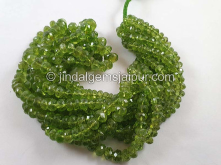 Peridot Far Faceted Roundelle Beads