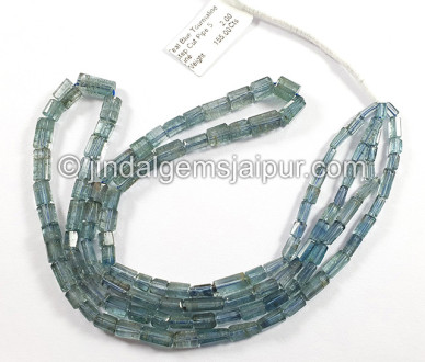 Teal Blue Tourmaline Step Cut Pipe Shape Beads Teal Blue Tourmaline Step Cut Pipe Shape Beads