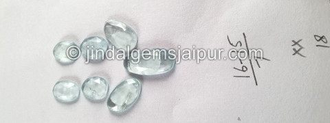 Milky Aquamarine Rose Cut Slices Milky Aquamarine Rose Cut Slices