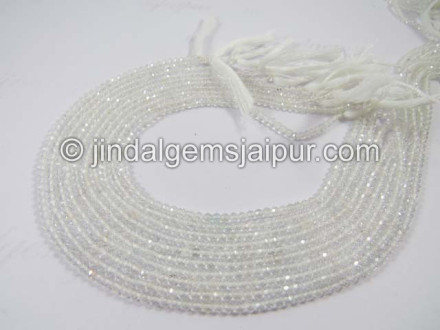 White Topaz Micro Cut Roundelle Shape Beads White Topaz Micro Cut Roundelle Shape Beads