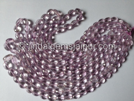 Pink Amethyst Faceted Oval Beads