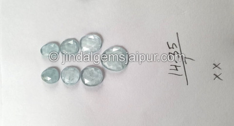 Milky Aquamarine Rose Cut Slices Milky Aquamarine Rose Cut Slices