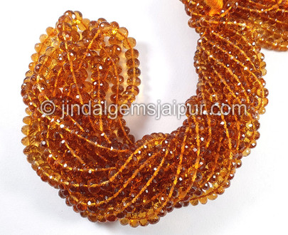 Madeira Citrine Faceted Roundelle Shape Beads