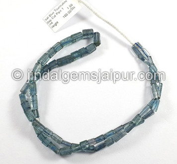 Teal Blue Tourmaline Step Cut Pipe Shape Beads Teal Blue Tourmaline Step Cut Pipe Shape Beads