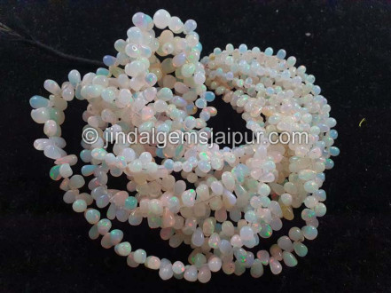 White Ethiopian Opal Smooth Drop Beads White Ethiopian Opal Smooth Drop Beads