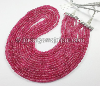 Pink Spinel Shaded Smooth Roundelle Shape Beads Pink Spinel Shaded Smooth Roundelle Shape Beads