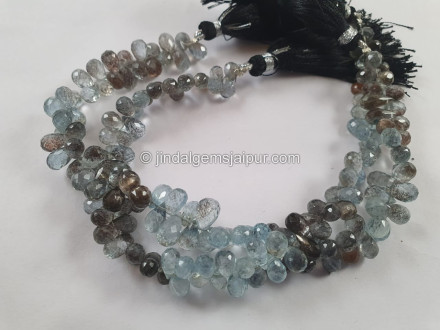 Moss Aquamarine Faceted Drop Beads Moss Aquamarine Faceted Drop Beads
