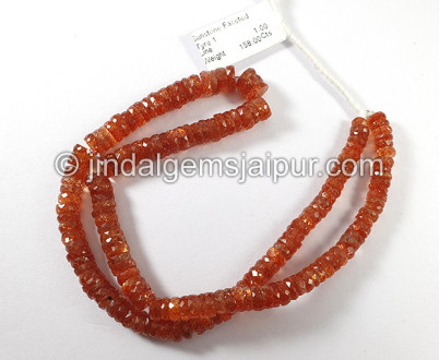 Sunstone Faceted Tyre Shape Beads