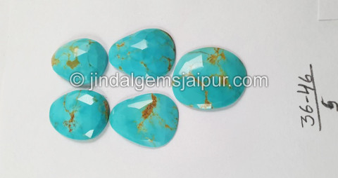 Golden Spiderweb Turquoise Rose Cut Slices