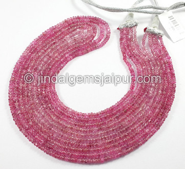 Pink Spinel Shaded Smooth Roundelle Shape Beads Pink Spinel Shaded Smooth Roundelle Shape Beads