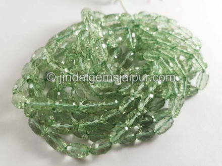 Green Amethyst Concave Cut Barrel Beads Green Amethyst Concave Cut Barrel Beads