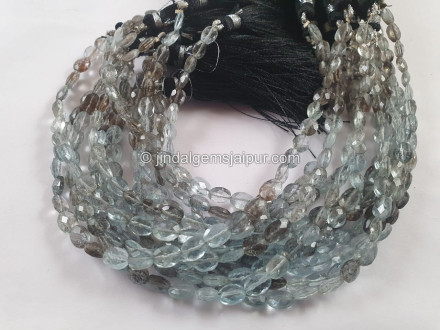 Moss Aquamarine Faceted Oval Beads Moss Aquamarine Faceted Oval Beads