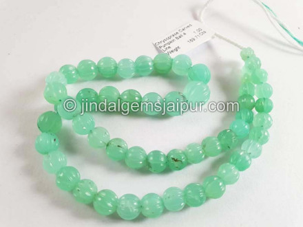 Chrysoprase Carved Pumpkin Balls Beads Chrysoprase Carved Pumpkin Balls Beads